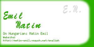 emil matin business card